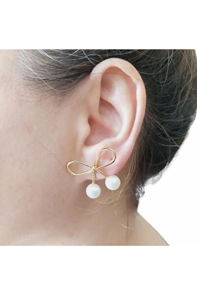 Glamluxe Pearl Bow Earrings