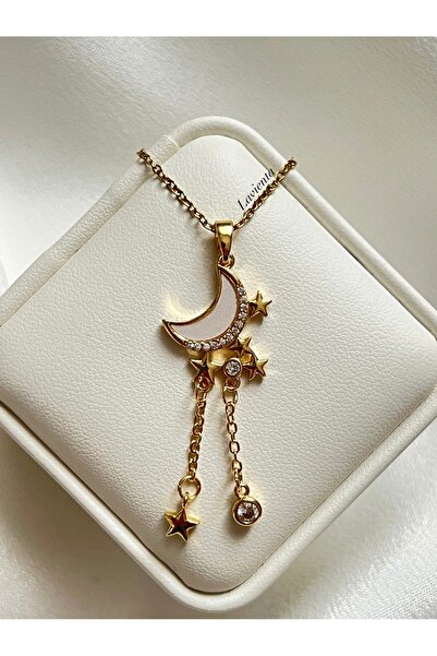 Lavienta Gold Ay Model Hanging Steel Necklace