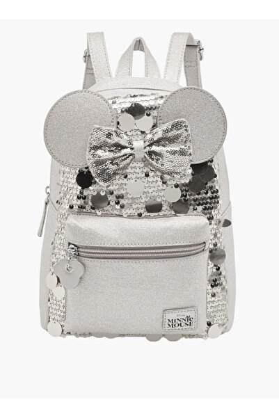 Disney Backpack With Minnie Mouse Ear Applique - H28 x W 9 x D 17.5 cms