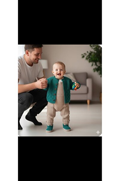 Tozpembebaby Knitted Jumpsuit, Jacket and Booties