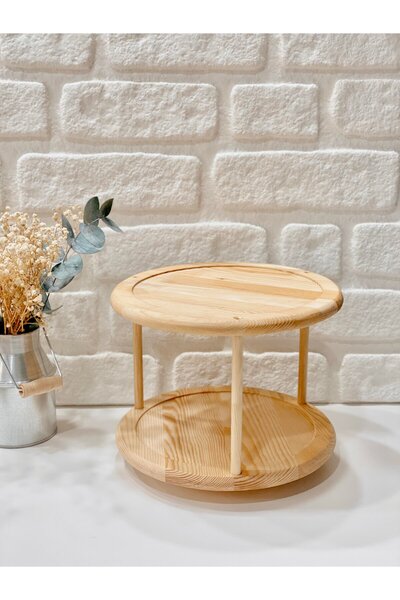 Hestia Home حامل دوار خشبي