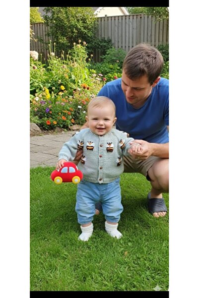 Tozpembebaby Bee Patterned Knitted Jacket