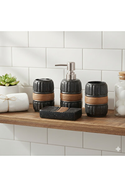 casa rosa 4-piece ceramic bath accessories set