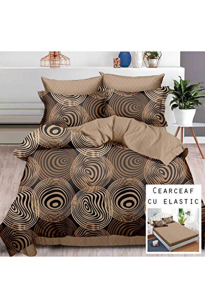 Patul Bed Linen 6 Pieces, Fine Cotton, Sulphur, Double Bed, 2 Persons, Fitted...