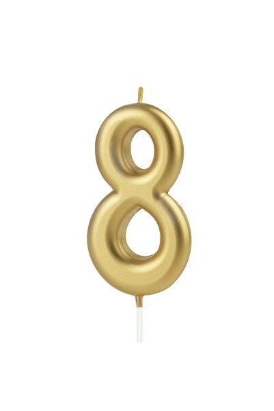 baloanepetrecere.ro Gold cake candle number 8 - 8.5 cm
