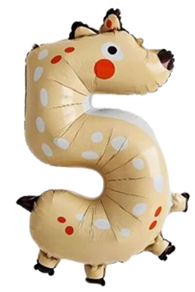 baloanepetrecere.ro Number 5 deer foil balloon - 100 cm
