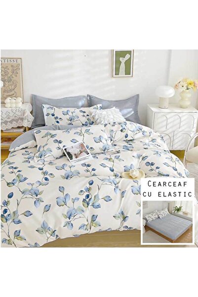 Patul Bed Linen 6 Pieces, Fine Cotton, Sulphur, Double Bed, 2 Persons, Fitted...