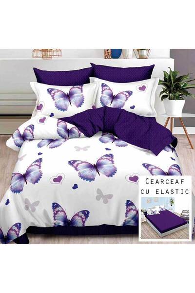 Patul Bed Linen 6 Pieces, Fine Cotton, Sulphur, Double Bed, 2 Persons, Fitted...