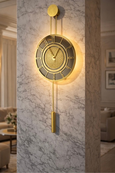 MetaQuartz Aksesuar Pendulum Saat - Premium Gold Chakra Dizayn - Ledli Metal ...