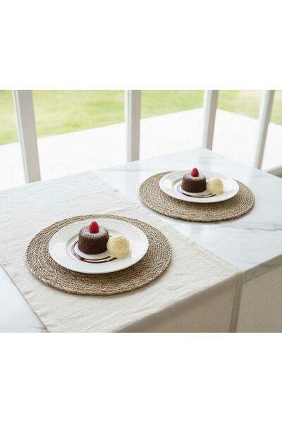 DEVADA HOME 6'lı Hasır Supla Amerikan Servis Şık Tabak Altı Hasır