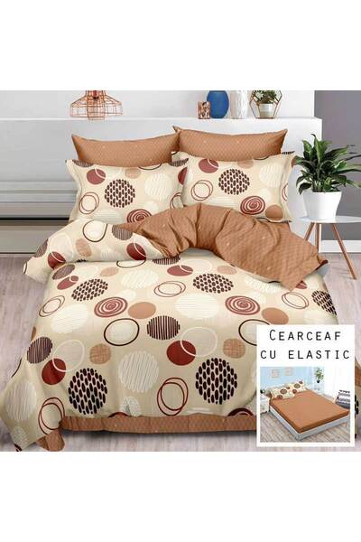 Patul Bed Linen 6 Pieces, Fine Cotton, Sulphur, Double Bed, 2 Persons, Fitted...