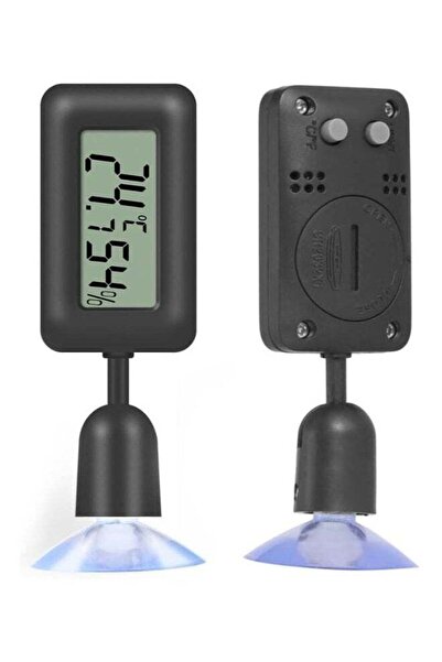 Generic مقياس رطوبة وحرارة للزواحف، مقياس حرارة ورطوبة رقمي بشاشة LCD مع إضاء...