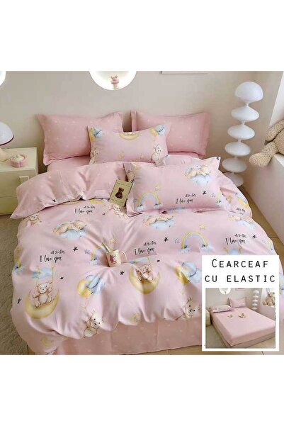 Patul Bed Linen 6 Pieces, Fine Cotton, Sulphur, Double Bed, 2 Persons, Fitted...