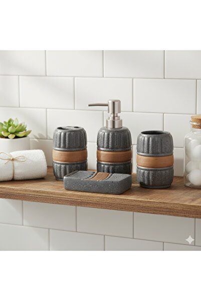 casa rosa 4-piece ceramic bath accessories set