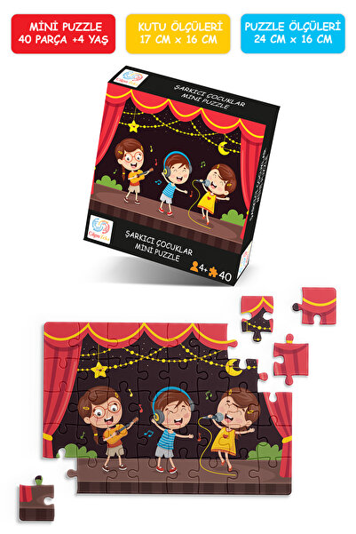 Çılgın Zeka Şarkıcı Çocuklar Mini Puzzle 40 Parça 3 4 yaş çocuk puzzle ve yap...