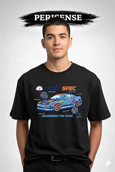 YRN COLLECTION Tricou unisex oversize din bumbac pieptănat premium, cu imprim...