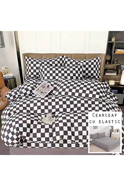 Patul Bed Linen 6 Pieces, Fine Cotton, Sulphur, Double Bed, 2 Persons, Fitted...