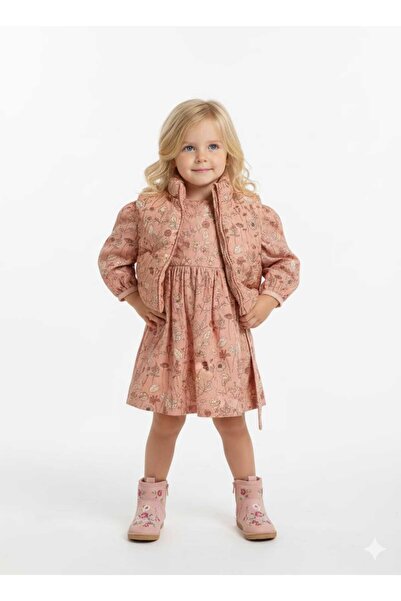 nk kids Baby Girl-Child Button Closure Belted Woven Fall Dress Zipper Closure...