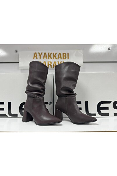 FELES 018-301 Comfortable Daily Heel-Style Crinkled Model Boots
