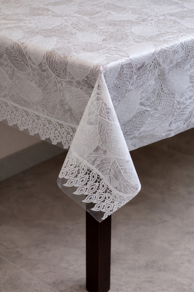 Soft Kare Premium Lace Look Pvc Tablecloth – Wipeable, Waterproof Oilcloth, E...