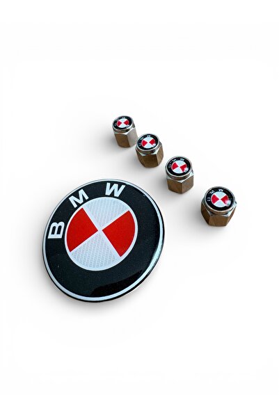 İKTUNING IK TUNING BMW KIRMZI BEYAZ 4 ADET METAL LOGO SİBOP KAPAK VE 45 MM DA...