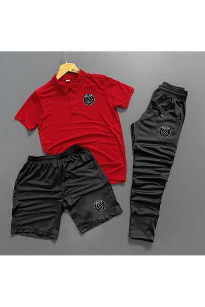 NOFLEN Ανδρικό σετ φόρμας κατάδυσης με εμπριμέ 3 τεμαχίων με γιακά πόλο