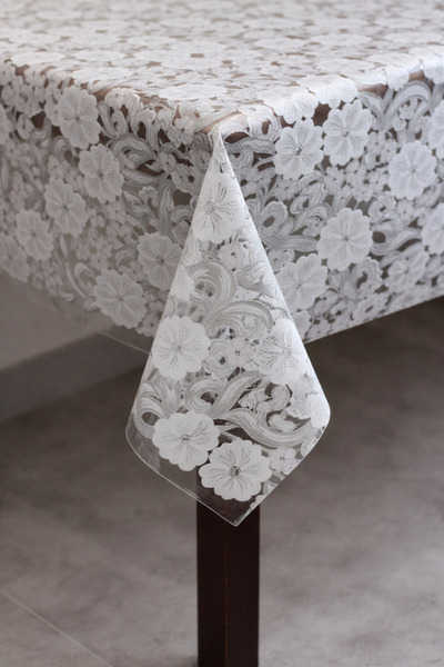 Soft Kare Premium Lace Look Pvc Tablecloth – Wipeable, Waterproof Oilcloth, E...