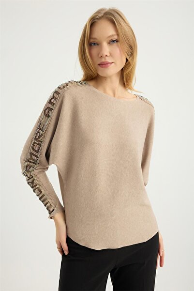 HomeStore Amor Yazılı Mesh Stone Knitwear