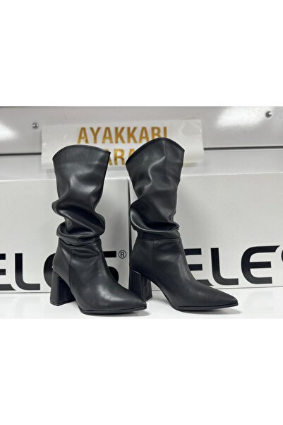 FELES 018-301 Comfortable Daily Heel-Style Crinkled Model Boots