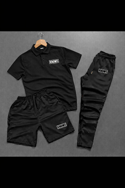 NOFLEN Polo kragna ZNA Štampano set od 3 dela: šortsevi i trenerke