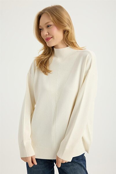 HomeStore Grooved Woven Mock Neck Knitwear