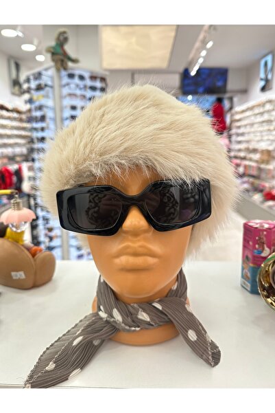GLOW ACCESSORIES BAE قبعة من الفرو الصناعي الفاخر من القطيفة