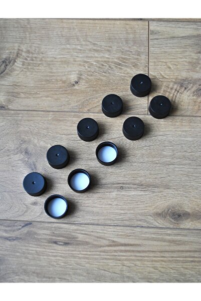 Qualitev 10 Pieces Black Plastic Cap 3 cm 28 Mouth (Only Cap)