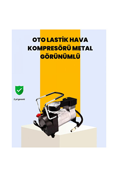 byhodi Compresor de aer metalic cu intrare pentru brichetă auto, motor putern...