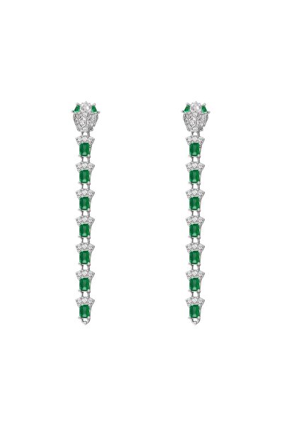 neslyaccessories Emerald Sparkle – Snake Earrings