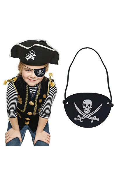 lowell home Imported Vinlex Leather Pirate Eye Patch - Elastic and Soft