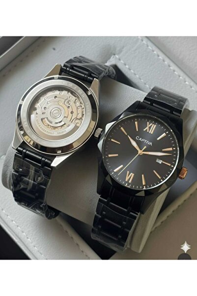 captiva Siyah Renk Çelik Kordon Erkek Kol Saati