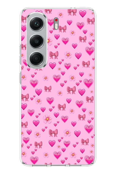 TechTree Tecno Camon 40 Pro Compatible Pink Tiny Hearts Printed Silicone Case