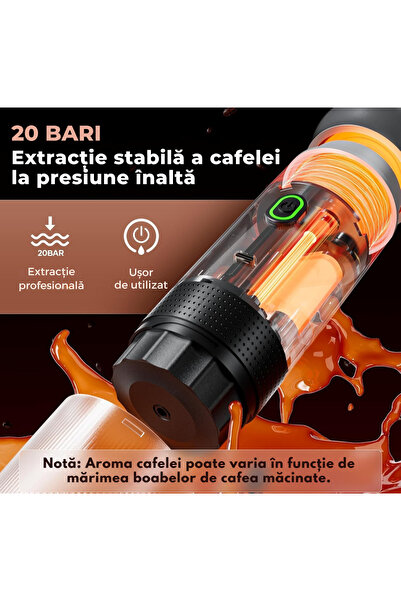 gelle Espressor Portabil 2 in 1 - Aparat de Cafea cu Capsule, compatibil Nespresso, Nescafe, Dolce Gusto