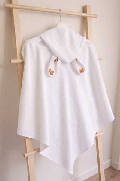 jr.bunnies 100% Cotton, Newborn Hooded Baby Bath Towel 75X75 Soft and Absorbent