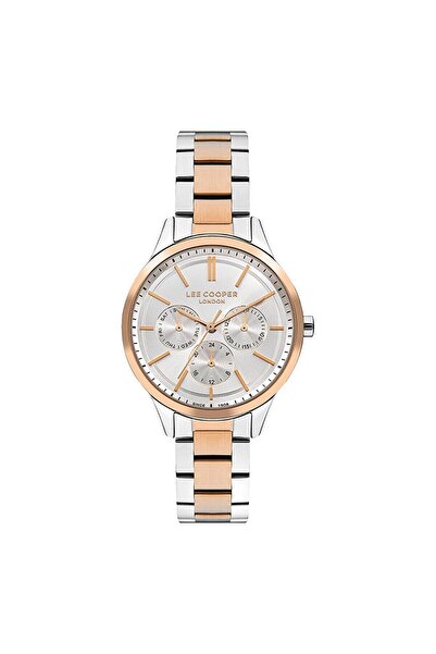 Lee Cooper 38 mm Gümüş & Pembe Altın Kordon Kadın Kol Saati – 5 ATM