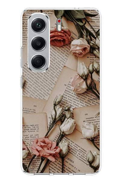 TechTree Printed Silicone Case with Retro Newspaper Roses Design Compatible w...