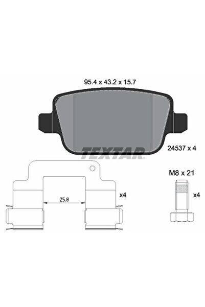 TEXTAR 2453701 Комплект спирачни накладки, дискови спирачки