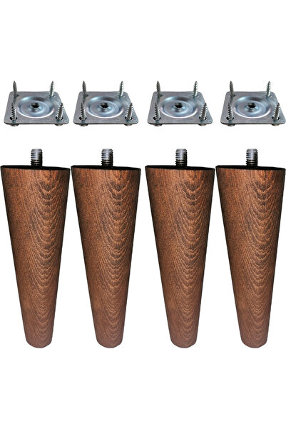 cangül ahşap 30 cm meşe 4 adet konik ayak koltuk,puf ,tv ünite ayakları