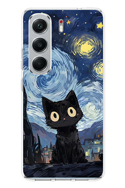TechTree Tecno Camon 40 Compatible Midnight Cat Design Printed Silicone Case