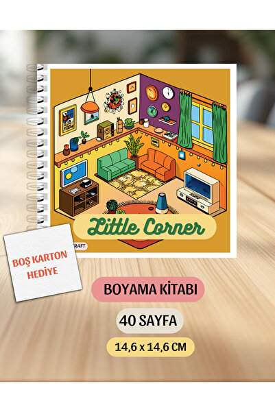 VORACRAFT Köşeli Tatlı Ev Boyama Kitabı, Little Corner KŞ00043