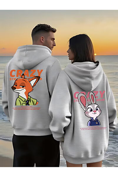 darkopia Set de 2 hanorace cu glugă cu design imprimat pe spate, combinație p...