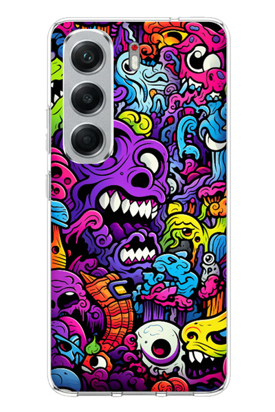 TechTree Tecno Camon 40 Compatible Psychedelic Colored Monsters Printed Silic...