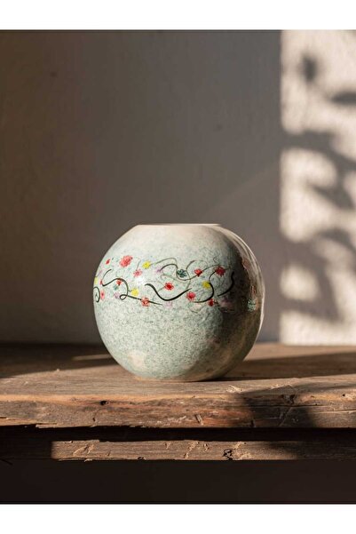 No8 Seramik Stüdyo Mint Garden Ceramic Vase