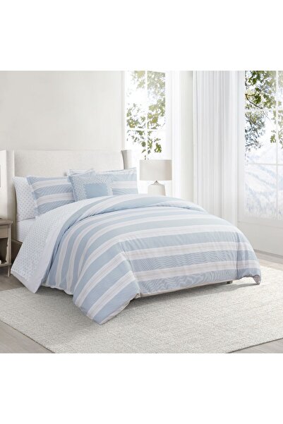 Orange Bed & Bath Issey Stripe | طقم لحاف مزدوج 8 قطع